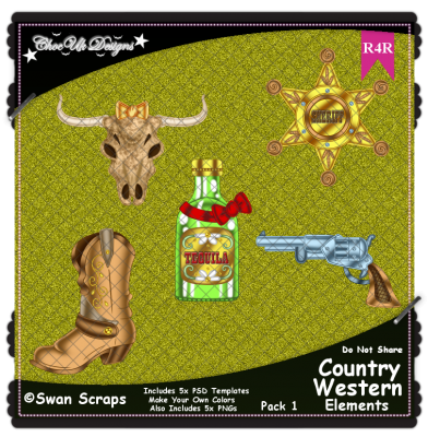 Country Western Items Elements R4R Pack 1