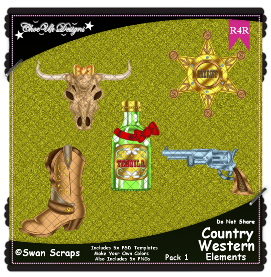 Country Western Items Elements R4R Pack 1 - Click Image to Close