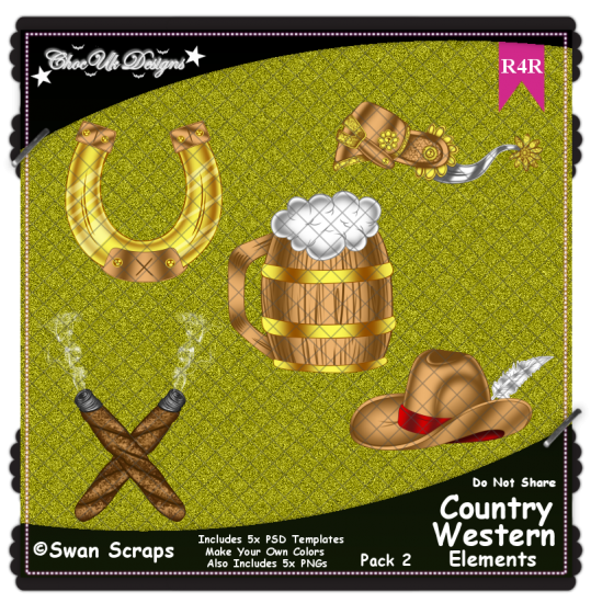 Country Western Items Elements R4R Pack 2 - Click Image to Close