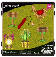 Country Western Items Elements R4R Pack 3