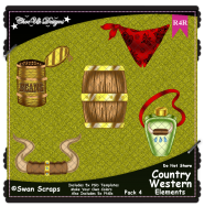 Country Western Items Elements R4R Pack 4