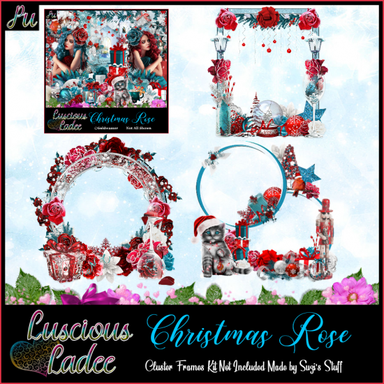 Christmas Rose Cluster Frames - Click Image to Close