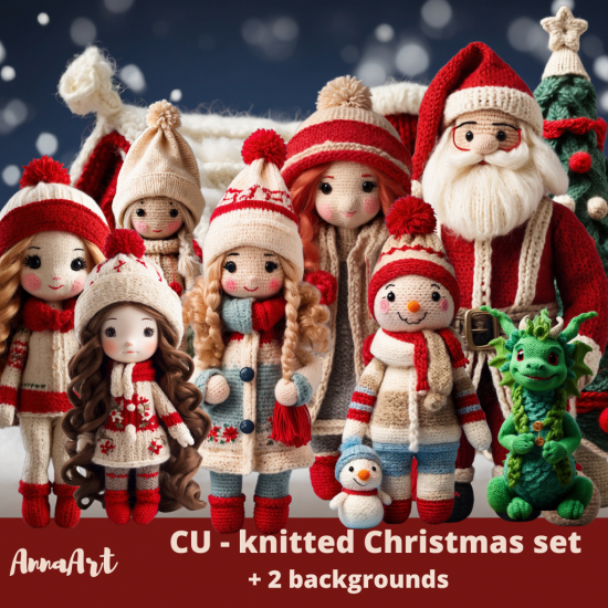 CU - knitted Christmas set - Click Image to Close