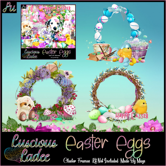 Easter Eggs Cluster Frames - Click Image to Close