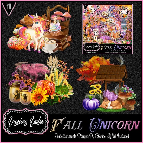 Fall Unicorn Embellishments - Click Image to Close