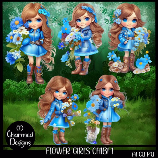 Flower Chibi Girls 1 - Click Image to Close