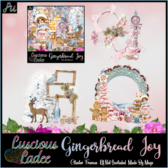 Gingerbread Joy Cluster Frames - Click Image to Close