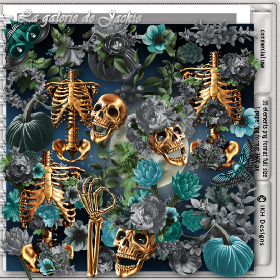 GJ-CU Flower Skull 2 FS - Click Image to Close