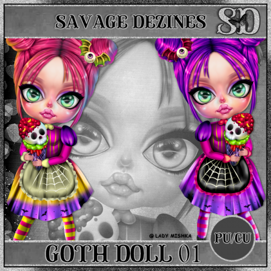 Goth Doll 01 CU - Click Image to Close