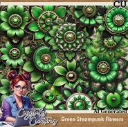 Green Steampunk Flower CU Pack