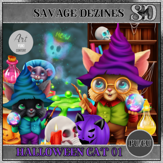 Halloween Cat 01 CU - Click Image to Close