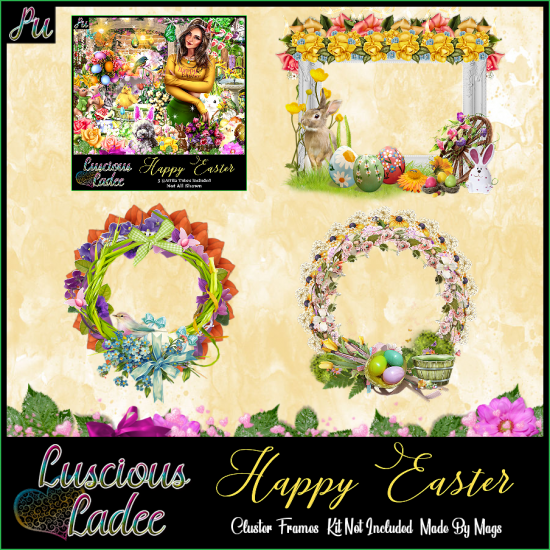 Happy Easter Cluster Frames - Click Image to Close