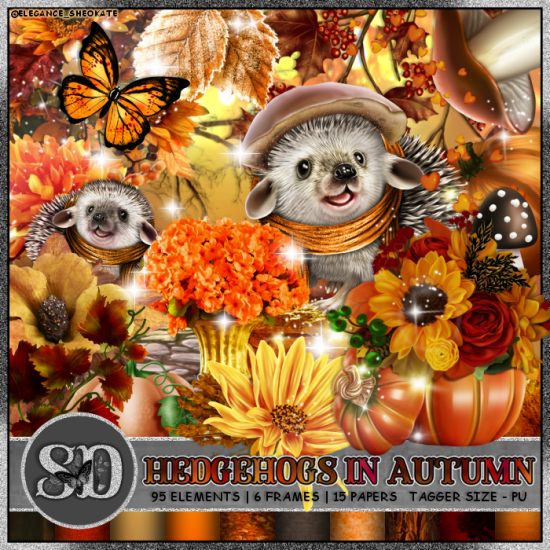 Hedgehogs In Autumn Kit - Click Image to Close