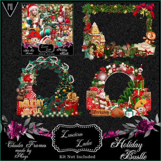 Holiday Bustle Cluster Frames - Click Image to Close