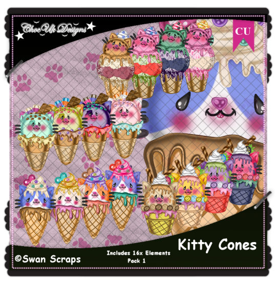 Kitty Cones CU/PU Pack 1 - Click Image to Close