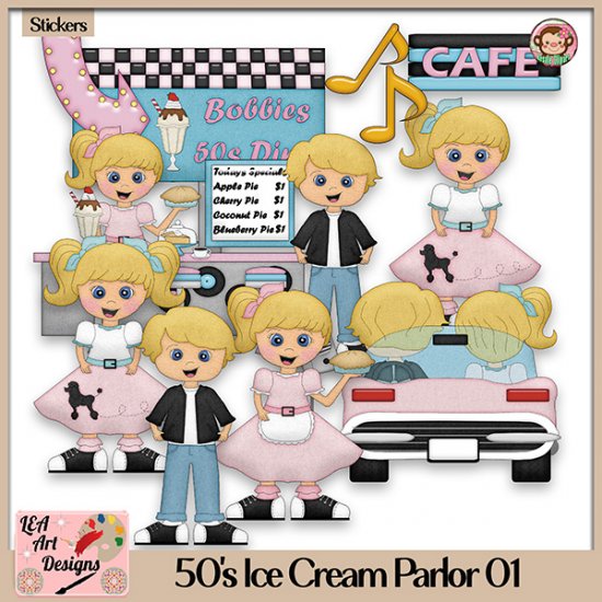 50's Ice Cream Parlor 01 - CU - Click Image to Close