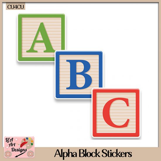 Alpha Block Stickers - CU4CU - Click Image to Close