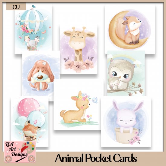 Animal Pocket Cards - CU - Click Image to Close