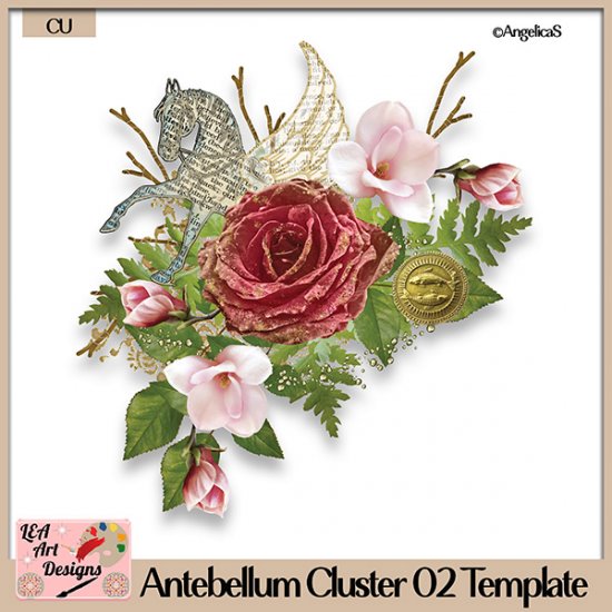 Antebellum Flower Cluster 02 - Layered Template - CU - Click Image to Close