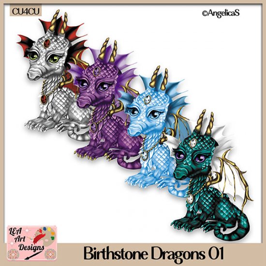 Birthstone Dragons 01 - CU4CU - Click Image to Close