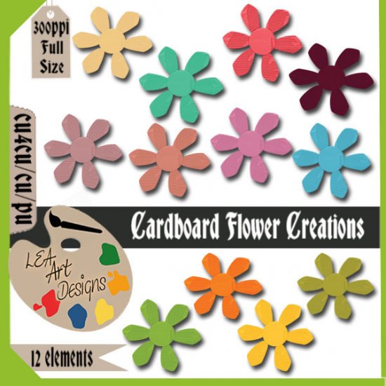 Cardboard Flower Creations- CU4CU - Click Image to Close