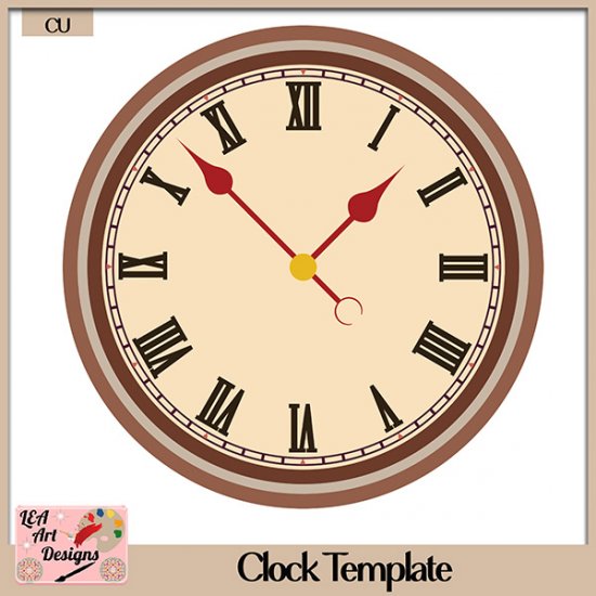 Clock - Layered Template - CU - Click Image to Close