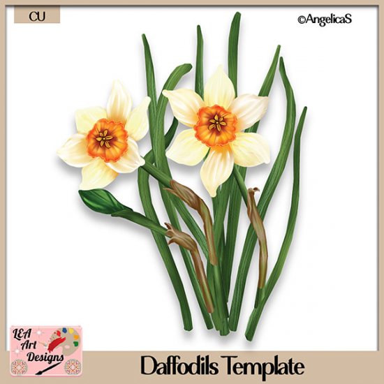 Daffodils - Layered Template - CU - Click Image to Close