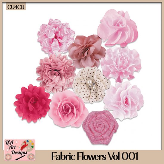 Fabric Flowers Vol 001 - CU4CU - Click Image to Close