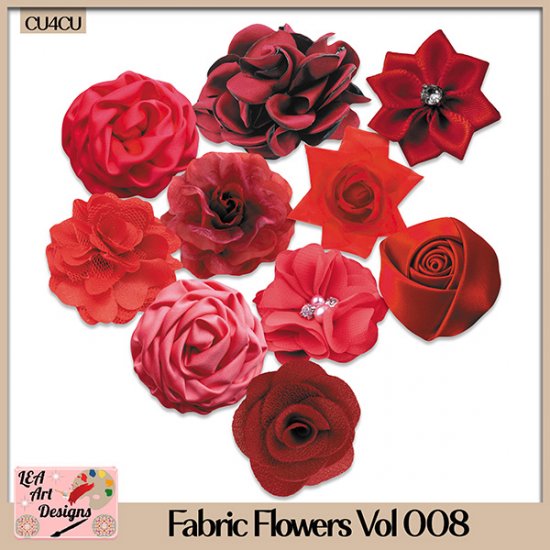 Fabric Flowers Vol 008 - CU4CU - Click Image to Close