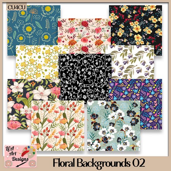 Floral Backgrounds 02 - CU4CU - FS - Click Image to Close