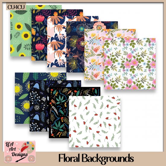 Floral Backgrounds - CU4CU - FS - Click Image to Close