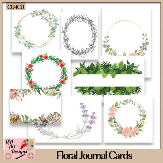 Floral Journal Cards - CU4CU - Click Image to Close