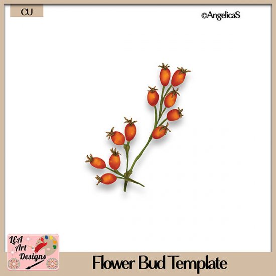 Flower Buds - Layered Template - CU - Click Image to Close