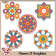 Flowers 21 - Layered Templates - CU