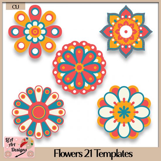 Flowers 21 - Layered Templates - CU - Click Image to Close