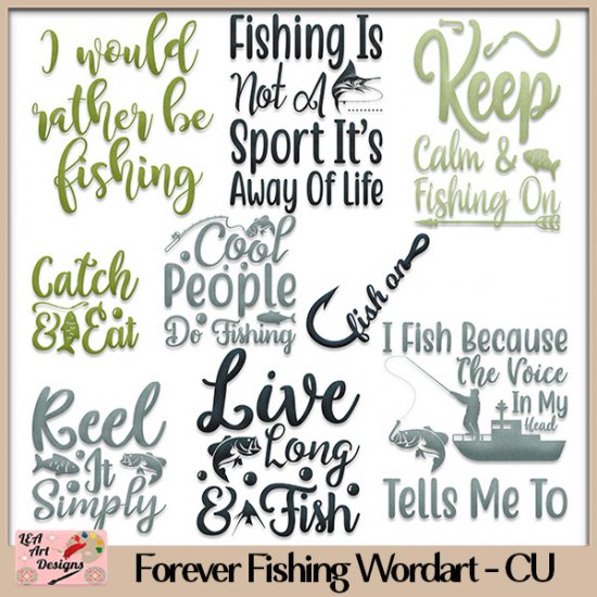 Forever Fishing Wordart - CU - Click Image to Close