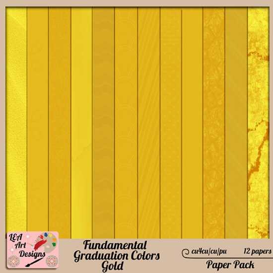 Fundamental Graduation Colors - Gold Paper Pack FS - CU4CU - Click Image to Close