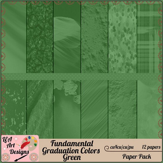 Fundamental Graduation Colors - Green Paper Pack FS - CU4CU - Click Image to Close