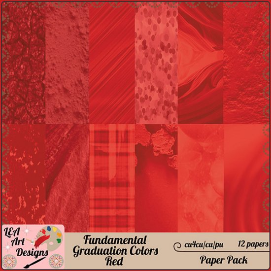 Fundamental Graduation Colors - Red Paper Pack FS - CU4CU - Click Image to Close