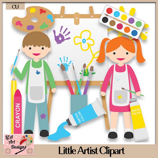 Little Artist - Clipart - CU - Click Image to Close