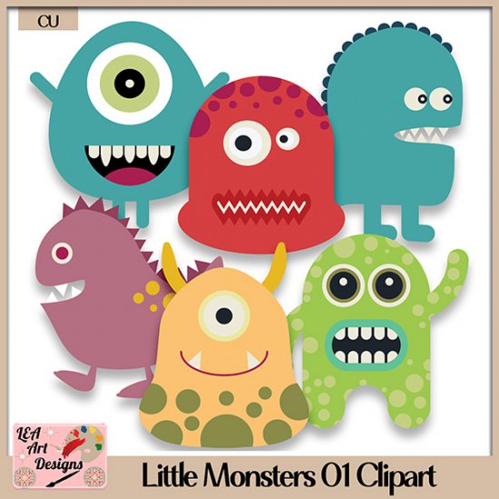 Little Monsters 01 - Clipart - CU - Click Image to Close