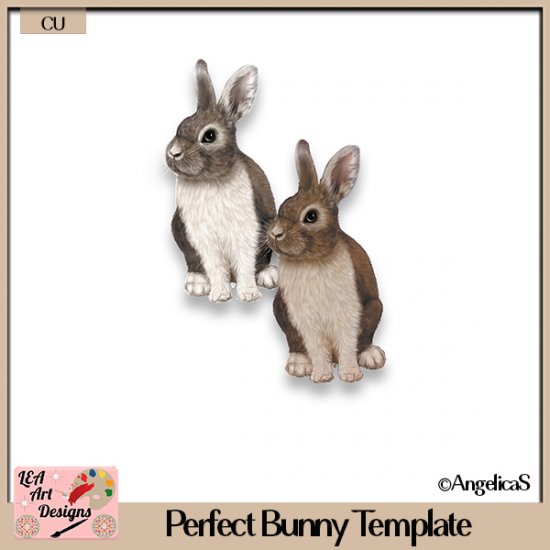 Perfect Bunny - Layered Template - CU - Click Image to Close