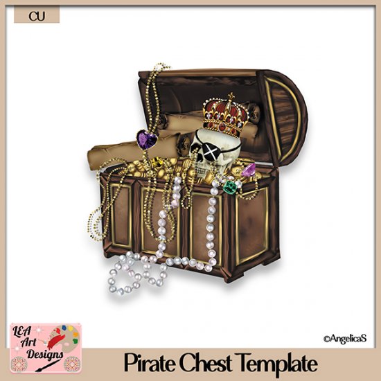 Pirate Chest - Layered Template - CU - Click Image to Close