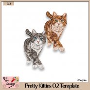 Pretty Kitties 02 - Layered Template - CU