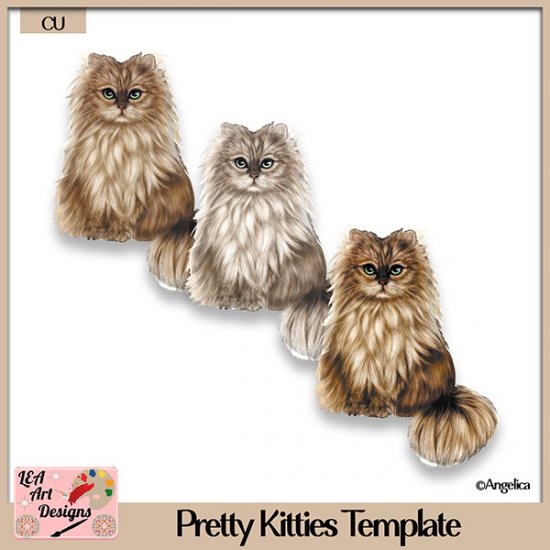 Pretty Kitties - Layered Templates - CU - Click Image to Close