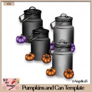 Pumpkin and Can - Layered Template - CU
