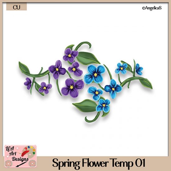 Spring Flowers 01 - Layered Template - CU - Click Image to Close