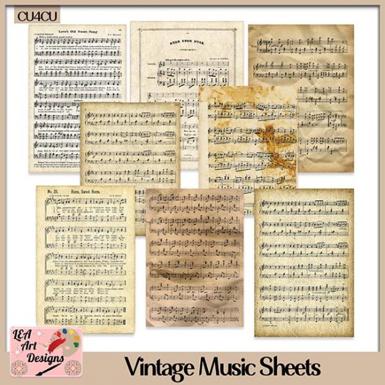 Vintage Music Sheets - CU4CU - Click Image to Close