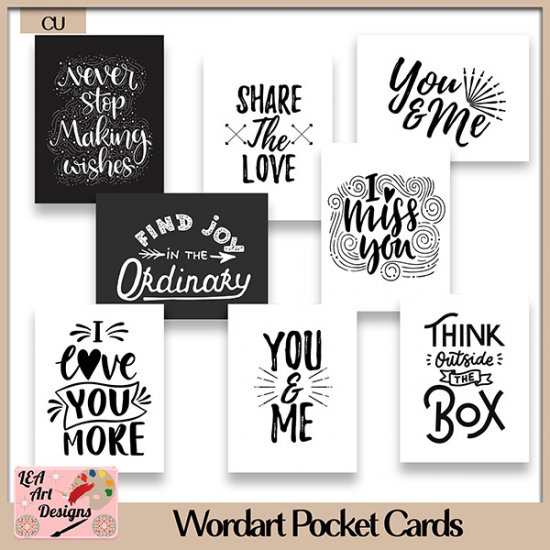 Wordart Pocket Cards - CU - Click Image to Close