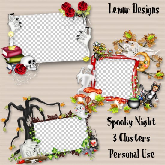 Spooky Night Clusters Lemur Designs - Click Image to Close